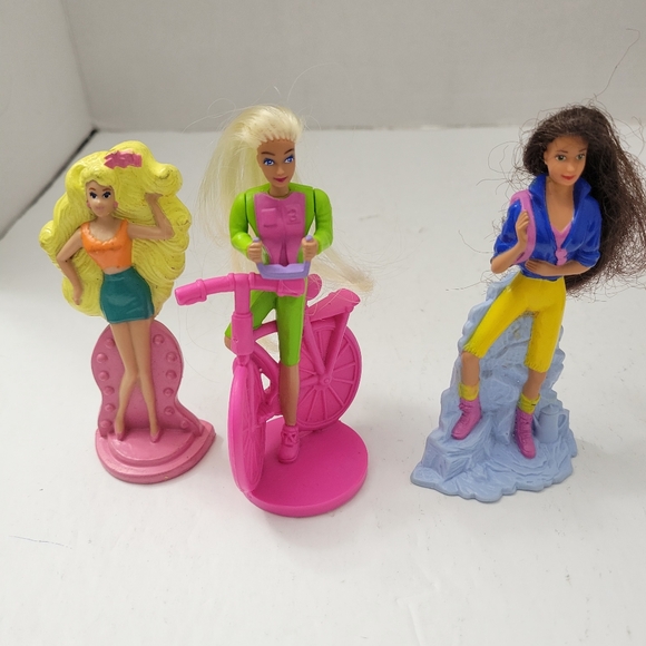 Barbie Vtg McDonald's 90's Figurine Collectible Cake Topper Replacement 3 Pcs - Picture 1 of 7